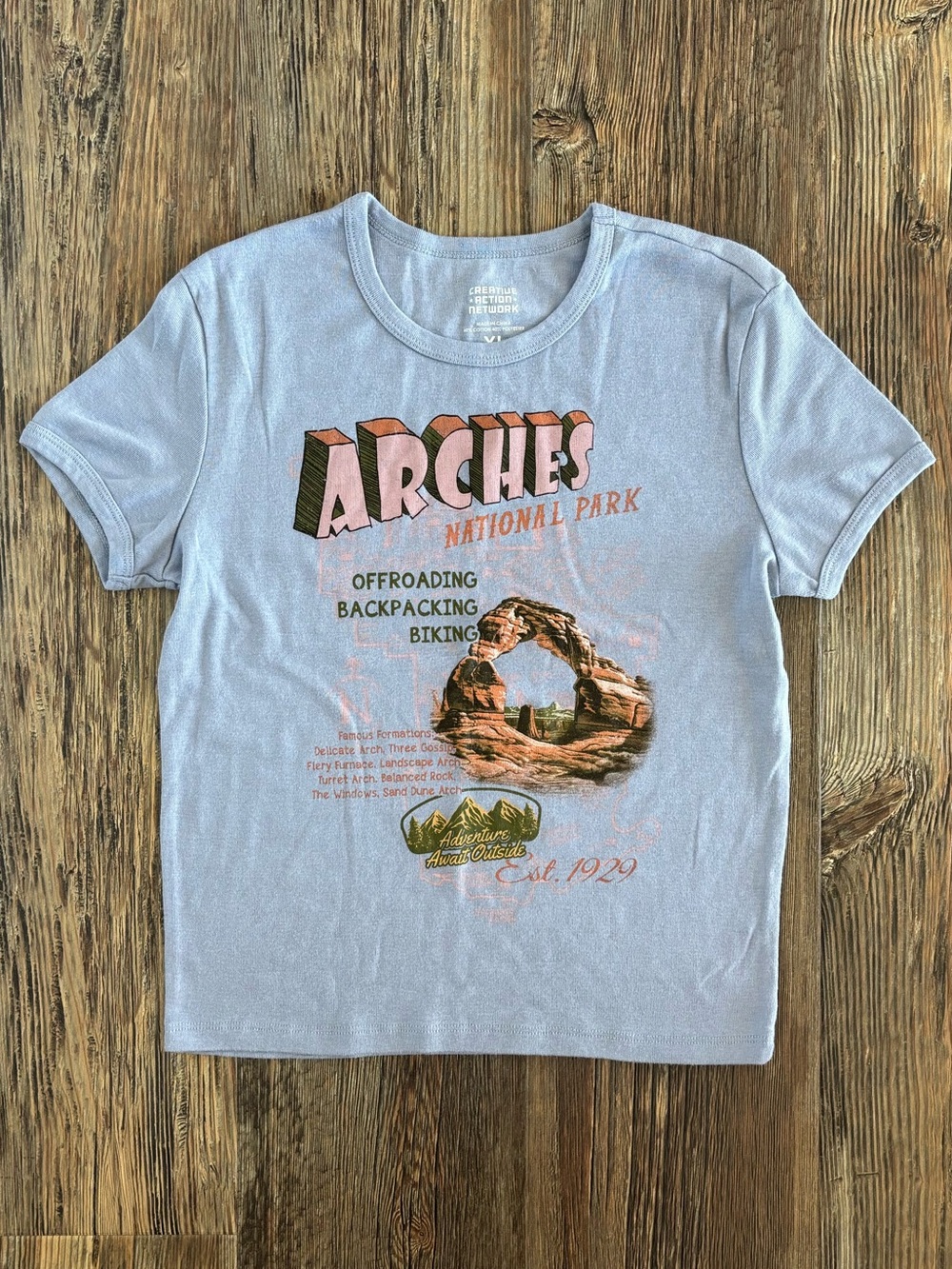 Creative Action Network Arches National Park S/S T-Shirt Womens XL Blue Outdoors